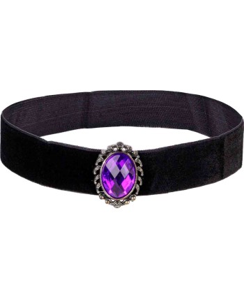 GARGANTILLA TELA PIEDRA MORADA