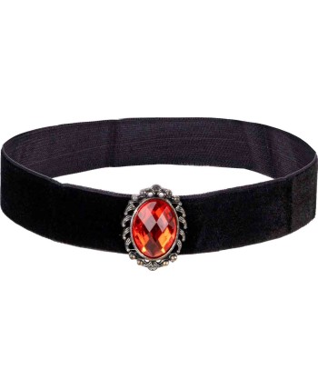 GARGANTILLA TELA PIEDRA ROJA