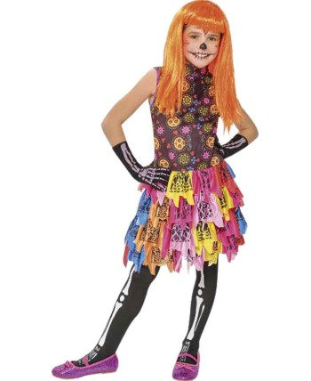 DISFRAZ DE CATRINA COLORES PARA NIÑA