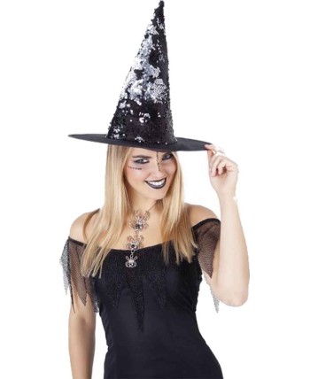 SOMBRERO BRUJA LENTEJUELAS MAGICAS