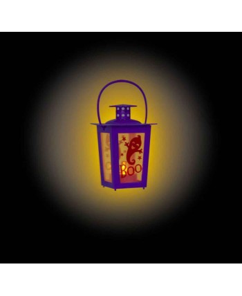 FAROL MINI CON VELA MORADO