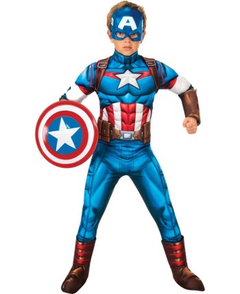 DISFRAZ DE CAPITAN AMERICA CON CUBREBOTAS DISFRAZ DE CAPITAN AMERICA CON CUBREBOTAS