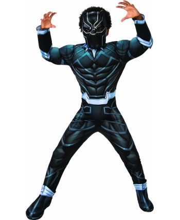 DISFRAZ DE PANTERA NEGRA DELUXE CON CUBREBOTAS