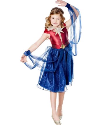 DISFRAZ DE CAPITANA MARVEL VESTIDO DELUXE PARA NIÑA