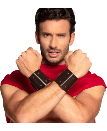 BRAZALETE ROMANO MARRON TACHUELAS