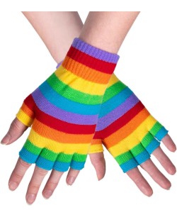 GUANTES RAYAS COLORES SIN DEDOS MULTICOLOR