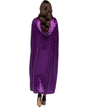 CAPA DE TERCIOPELO MORADA CON CAPUCHA