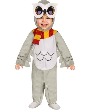 DISFRAZ DE BUHO GRIS CON BUFANDA