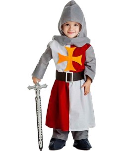 DISFRAZ DE CRUZADO INFANTIL  ROJO Y BLANCO