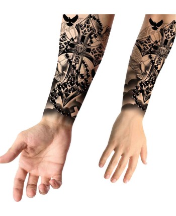 TATUAJE CRUZ CON ROSARIO