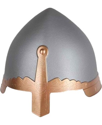 CASCO MEDIEVAL GRIS FILO DORADO