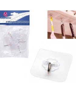 COLGADORES ADHESIVOS 6 UNIDADES