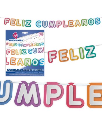 GUIRNALDA FELIZ CUMPLEAÑOS SILUETA COLORES