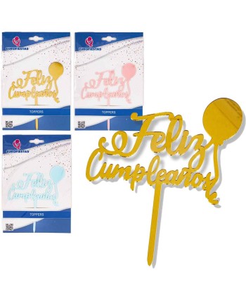 TOPPER FELIZ CUMPLEAÑOS  GLOBO