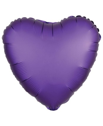 GLOBO DE HELIO CORAZON MORADO SILK