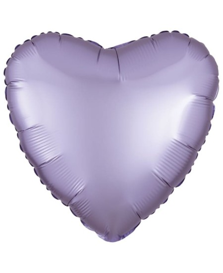 GLOBO DE HELIO CORAZON LILA SILK