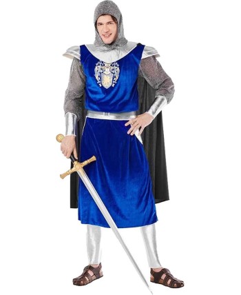 DISFRAZ DE CRUZADO AZUL Y PLATA