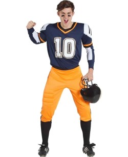 DISFRAZ DE JUGADOR FUTBOL AMERICANO AZUL Y AMARILLO PARA HOMBRE