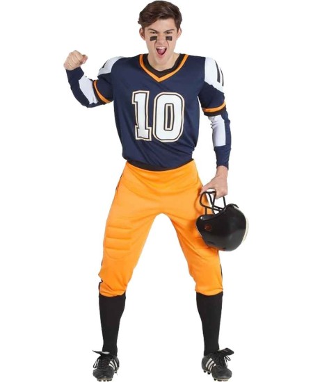 DISFRAZ DE JUGADOR FUTBOL AMERICANO AZUL Y AMARILLO PARA HOMBRE
