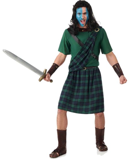 DISFRAZ DE ESCOCES GUERRERO VERDE PARA HOMBRE