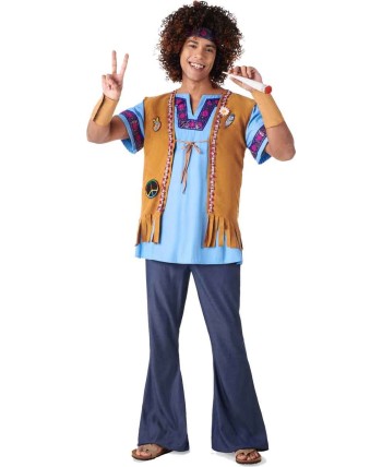 DISFRAZ DE HIPPIE HOMBRE JEANS
