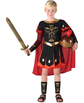 DISFRAZ DE GLADIADOR ROMANO CAPA ROJA PARA NIÑO