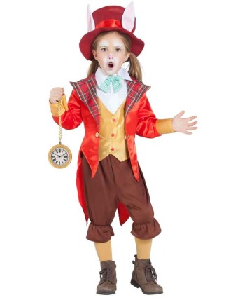 DISFRAZ DE CONEJO ALICIA ROJO NIÑA DISFRAZ DE CONEJO ALICIA ROJO NIÑA