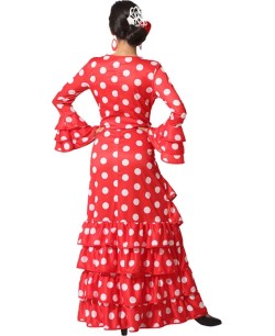 DISFRAZ DE SEVILLANA ROJO TOPOS BLANCOS PARA MUJER 2