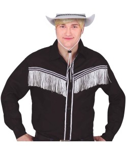 CAMISA VAQUERO NEGRA CON FLECOS