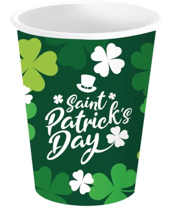 VASOS SAN PATRICK TREBOLES 6 UNIDADES
