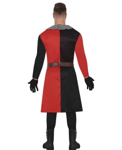 DISFRAZ DE CABALLERO CRUZADO ROJO Y NEGRO 2