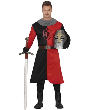 DISFRAZ DE CABALLERO CRUZADO ROJO Y NEGRO