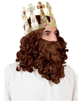 PELUCA Y BARBA DELUXE CASTAÑA