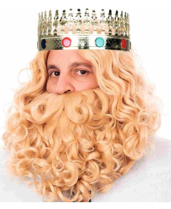 PELUCA Y BARBA REY MAGO RUBIA