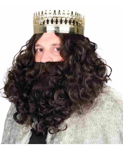 PELUCA Y BARBA REY MAGO CASTAÑA