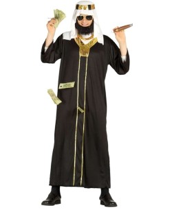 DISFRAZ DE ARABE NEGRO CON TURBANTE PARA HOMBRE
