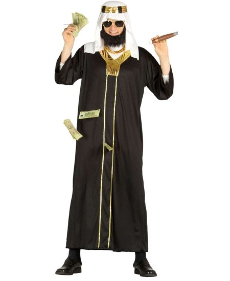 DISFRAZ DE ARABE NEGRO CON TURBANTE PARA HOMBRE
