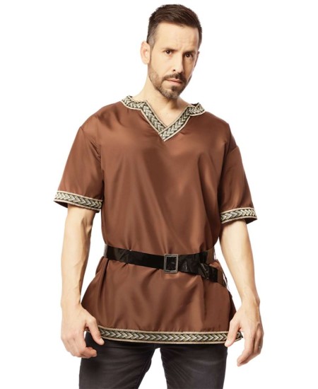 CAMISA MEDIEVAL MARRON PARA HOMBRE