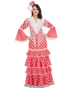 DISFRAZ DE SEVILLANA MUJER ROJO