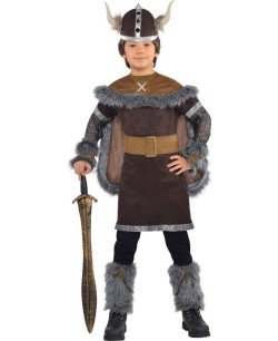DISFRAZ DE VIKINGO MARRON DELUXE PARA NIÑO
