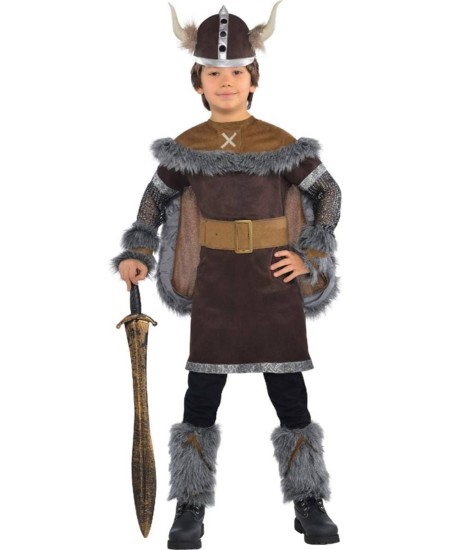 DISFRAZ DE VIKINGO MARRON DELUXE PARA NIÑO