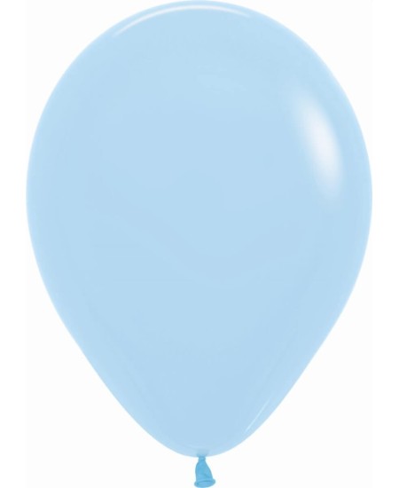 BOLSA 12 GLOBOS AZUL PASTEL LATEX