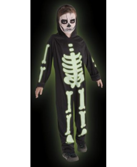 DISFRAZ DE ESQUELETO GLOW IN THE DARK PARA NIÑO