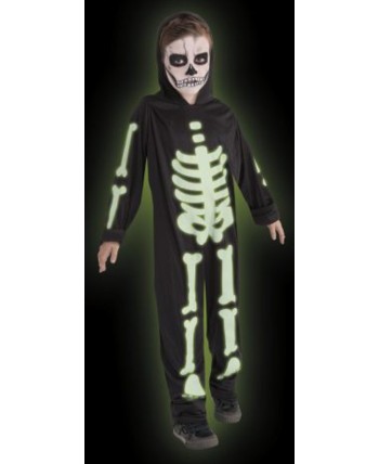 DISFRAZ DE ESQUELETO GLOW IN THE DARK INFANTIL