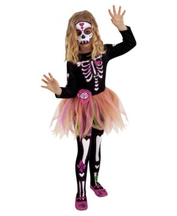 DISFRAZ DE CATRINA FALDA TUL PARA NIÑA