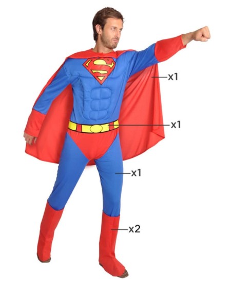 DISFRAZ DE SUPERMAN MUSCULOSO PARA HOMBRE