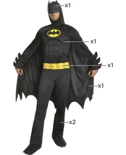 DISFRAZ DE BATMAN NEGRO MUSCULOSO PARA HOMBRE