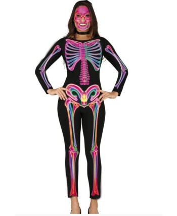 DISFRAZ DE ESQUELETO NEON MUJER