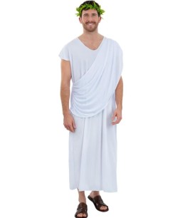 DISFRAZ DE ROMANO TOGA BLANCA PARA HOMBRE