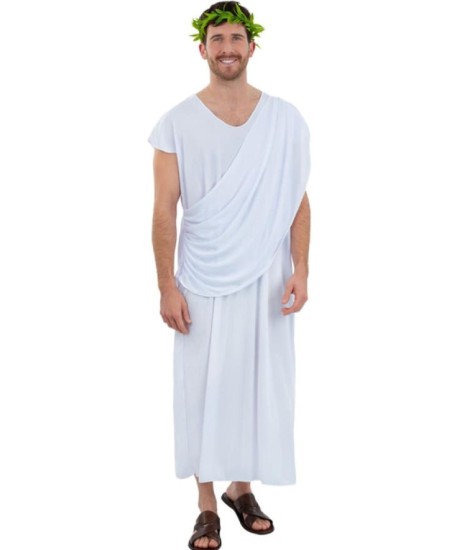 DISFRAZ DE ROMANO TOGA BLANCA PARA HOMBRE